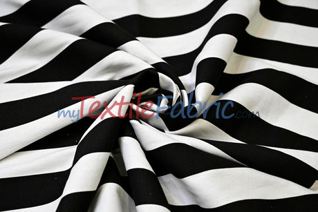 10 Oz 100% Cotton Canvas 2" Stripe Fabric - Multiple Colors, 60" Wide (1 Yard)
