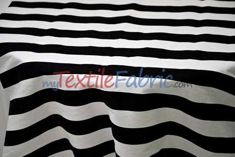 10 Oz 100% Cotton Canvas 2" Stripe Fabric - Multiple Colors, 60" Wide (1 Yard)