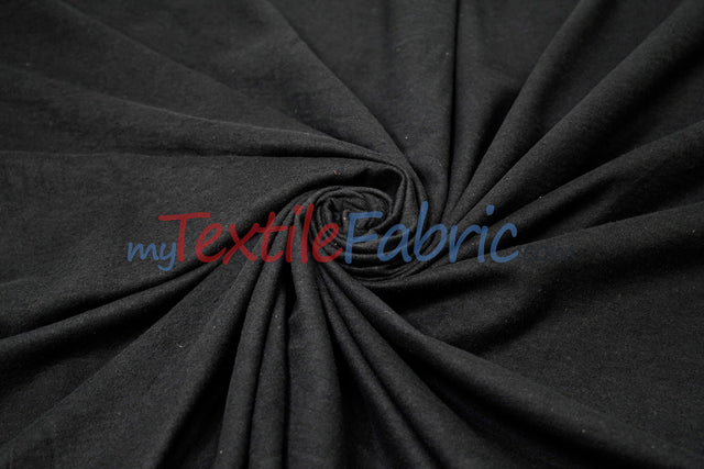 Black Cotton Flannel Fabric - Black Solid, 60" Width (1 Yard)