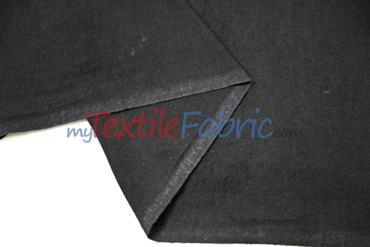 Black Cotton Flannel Fabric - Black Solid, 60" Width (1 Yard)