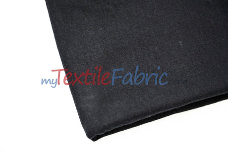 Black Cotton Flannel Fabric - Black Solid, 60" Width (1 Yard)