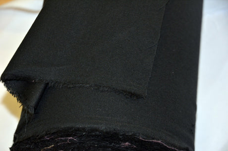 Fire Retardant Cotton Duvetyn Fabric - Black, White, Solid, 58" Width (Yard, Bolt, 3X3 Sample Swatch)