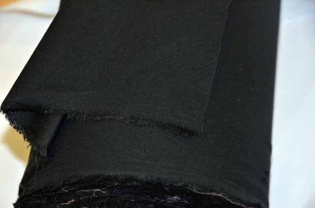 Fire Retardant Cotton Duvetyn Fabric - Black, White, Solid, 58" Width (Yard, Bolt, 3X3 Sample Swatch)