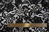 Guipure Bridal Lace Polyester Fabric - Heavy Double Scalloped Lace, Multiple Colors, 48/49" Width (1 Yard)