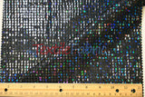 Holographic Mini Square Sequins Mesh Fabric - Holographic Mini Square Sequins, 45" Width (By The Yard)