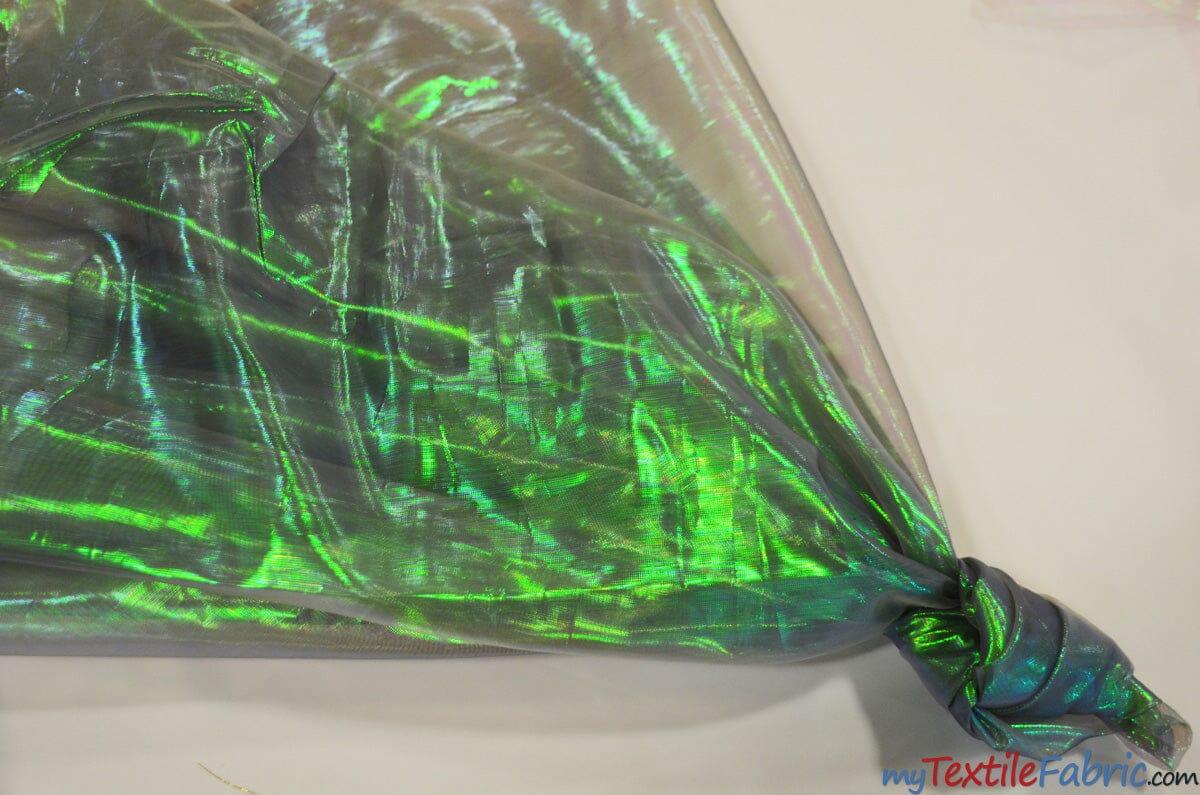 Iridescent Pearl Organza Polyester Fabric - Sheer Holographic, 58/60" Width (1 Yard)