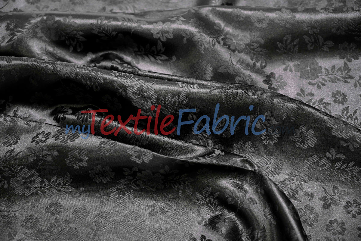 Jasmine Jacquard Polyester Fabric - Floral Brocade, 60" Width (1 Yard)