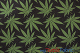 Marijuana Cannabis Leaf 100 Percent Cotton Fabric - Leaf Print, 60" Width (1 Yard)