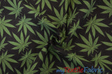 Marijuana Cannabis Leaf 100 Percent Cotton Fabric - Leaf Print, 60" Width (1 Yard)