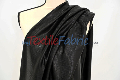 Metallic Stretch Slinky Polyester Spandex Fabric - Metallic Solid, 58" Width, Multiple Colors (1 Yard)