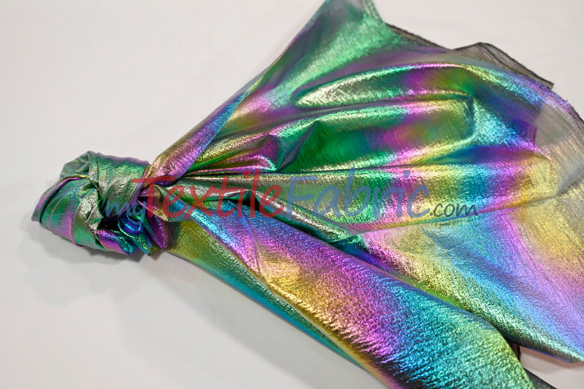 Oasis Hologram Polyester Fabric - Iridescent Sheer Organza, 58/60" Width, White, Pink, Baby Blue, Turquoise, Lavender, Black (1 Yard)