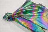 Oasis Hologram Polyester Fabric - Iridescent Sheer Organza, 58/60" Width, White, Pink, Baby Blue, Turquoise, Lavender, Black (1 Yard)