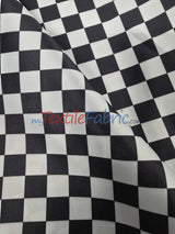Checkered Satin Fabric - Racing Flag Pattern, Black And White Or Red And White, 58/60" Width (1 Yard)