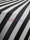 1 Inch Stripe Satin Print Lamour Satin Fabric - Black White 1 Inch Stripe, 58/60" Width (1 Yard)