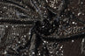 Fringe Sequins Polyester Fabric - Gold, Silver, Black, 50/52" Width (1 Yard)