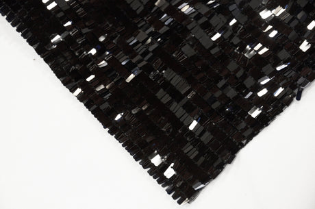Fringe Sequins Polyester Fabric - Gold, Silver, Black, 50/52" Width (1 Yard)