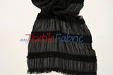 Pleated Ruffle Chiffon Polyester Fabric - Lightweight Textured Semi-Sheer, 44/46" Width (1 Yard)