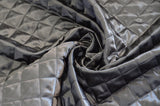 Quilted Satin Batting Polyester Fabric - White, Black Diamond Quilted, 58/60" Width (Yards)