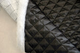 Quilted Satin Batting Polyester Fabric - White, Black Diamond Quilted, 58/60" Width (Yards)