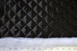 Quilted Satin Batting Polyester Fabric - White, Black Diamond Quilted, 58/60" Width (Yards)