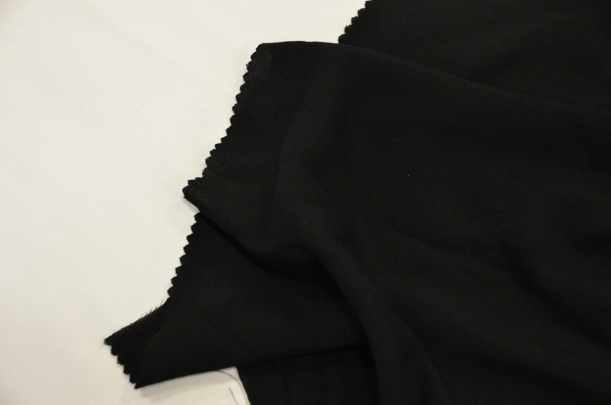 Rayon Challis 100 Percent Rayon Fabric - White And Black Semi Solid, 57/58" Width (1 Yard)