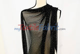 Rhinestone Stretch Power Mesh Fabric - Iridescent AB Crystal Embellished, 58" Width (1 Yard)