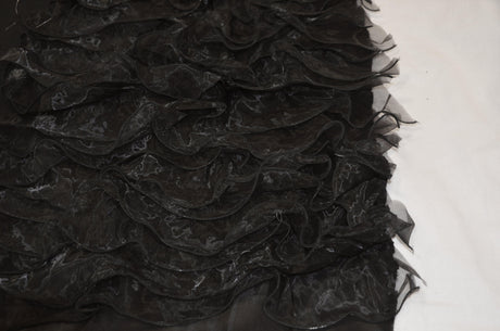 Organza Ruffled Taffeta Polyester Fabric - Layered Horizontal Ruffles, 57" Width, Multiple Colors (1 Yard)