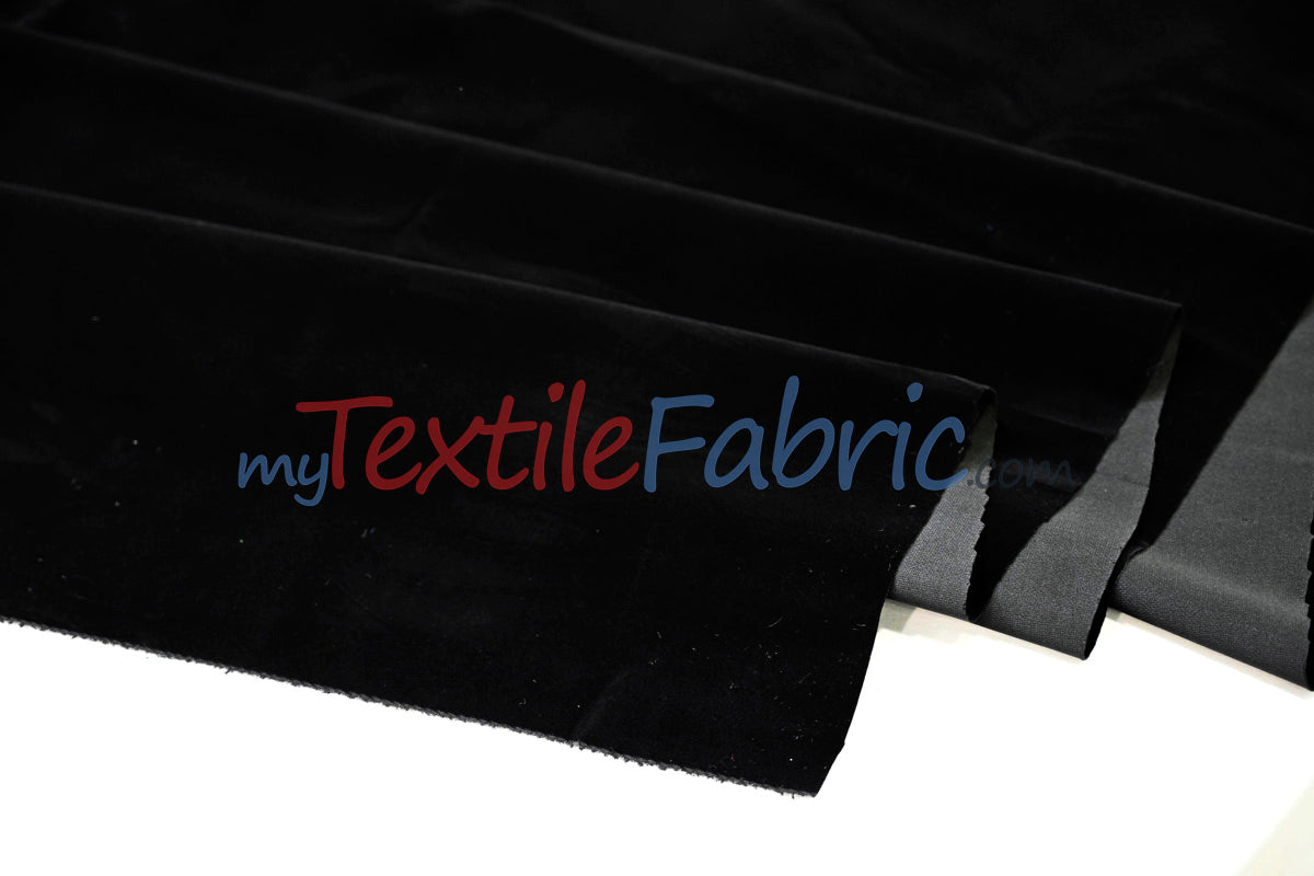 Scuba Flocking Velvet Fabric - Red, Flag Green, Hunter Green, Royal Blue, Black, 60" Width (1 Yard)