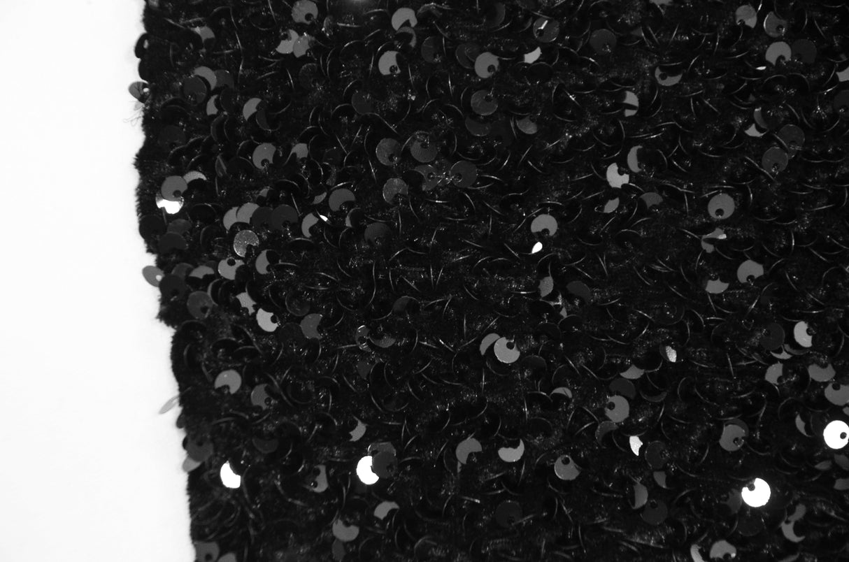Sequins Stretch Velvet Polyester Spandex Fabric - Sequins On Plush Velvet, Multiple Colors, 60" Width (By The Yard)