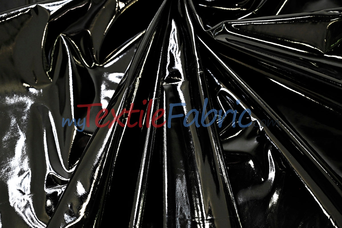 Shiny Stretch Patent Vinyl Fabric - 94% Polyester, 6% Spandex, Glossy Finish, 55" Width (1 Yard)