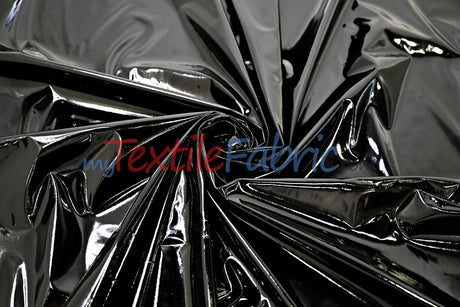 Shiny Stretch Patent Vinyl Fabric - 94% Polyester, 6% Spandex, Glossy Finish, 55" Width (1 Yard)