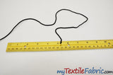 Black 3Mm Round Knitted Elastic Cord - Nylon Spandex Fabric, Black Solid, 3Mm Width (1400 Yards)
