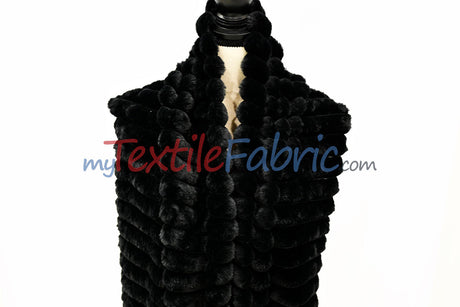 Striped Rabbit Fur 100 Percent Polyester Fabric - Striped Faux Rabbit Fur, 64/66" Width (1 Yard)