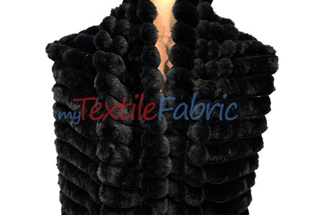Striped Rabbit Fur 100 Percent Polyester Fabric - Striped Faux Rabbit Fur, 64/66" Width (1 Yard)
