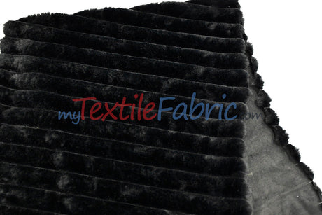 Striped Rabbit Fur 100 Percent Polyester Fabric - Striped Faux Rabbit Fur, 64/66" Width (1 Yard)