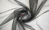 Super Organza Polyester Fabric - Semi-Sheen Sheer, 60" Width, White, Ivory, Baby Blue, Lavender, Black (By The Yard)