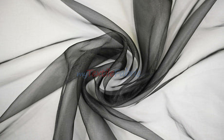 Super Organza Polyester Fabric - Semi-Sheen Sheer, 60" Width, White, Ivory, Baby Blue, Lavender, Black (By The Yard)