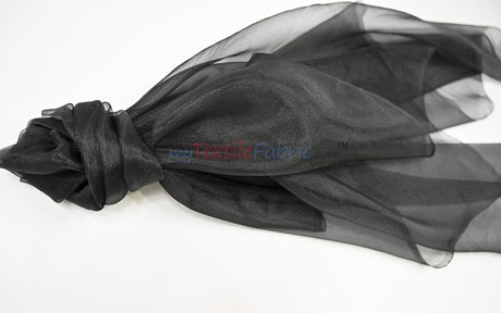 Super Organza Polyester Fabric - Semi-Sheen Sheer, 60" Width, White, Ivory, Baby Blue, Lavender, Black (By The Yard)