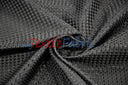 Waffle Brocade Polyester Fabric - Textured Waffle Grid, 60" Width, White, Ivory, Champagne, Black (1 Yard)