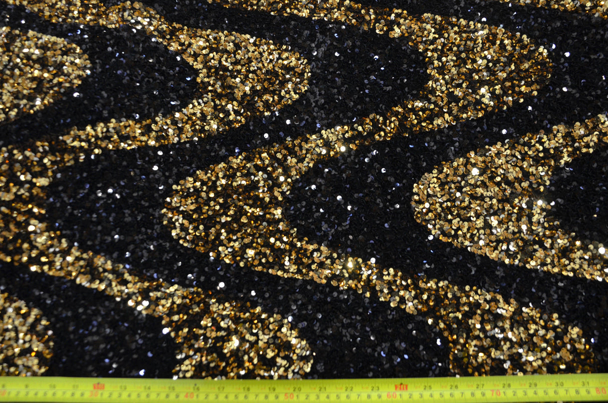 Sequins Velvet Wave Spandex Velvet Fabric - Two Tone Sequins, Multiple Colors, 58/60" Width (1 Yard)