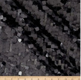 Dull Square Dazzle Polyester Fabric - Square Sequins, Sheer Mesh, 52" Width (1 Yard)