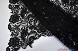 Guipure Bridal Lace Polyester Fabric - Heavy Double Scalloped Lace, Multiple Colors, 48/49" Width (1 Yard)