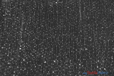 Pleated Glitz Polyester Sequins Fabric - Pleated Mesh, Multiple Colors, 56" Width (1 Yard)