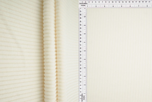 Ribbed Interlock Fleece Knit Fabric