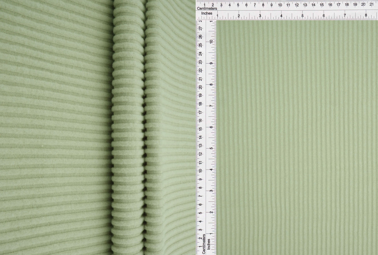 Ribbed Interlock Fleece Knit Fabric