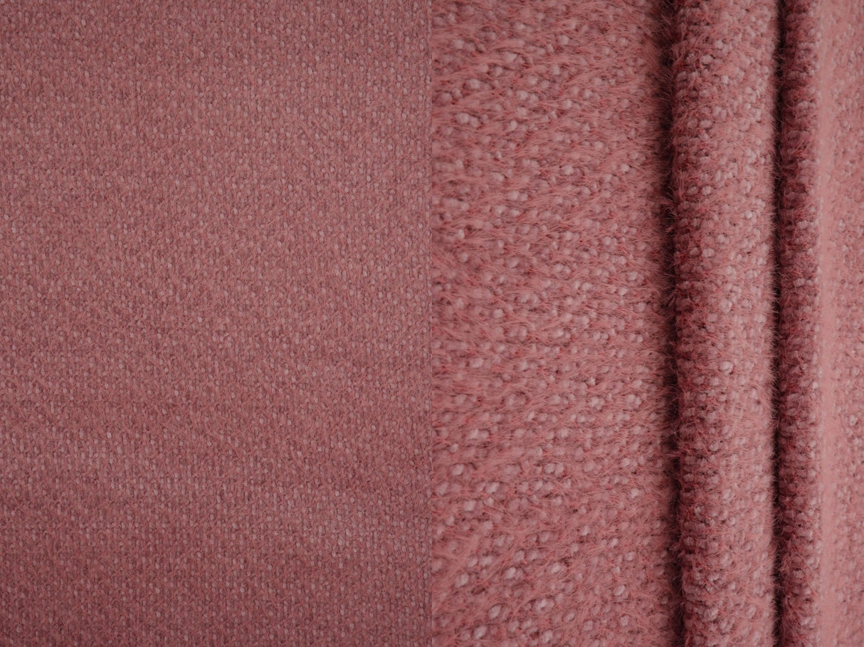 Chenille Feather Yarn Knit Fabric Wine