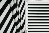 1 Yard 2x2 Cool Cotton Stripe Fleece Rib Knit Fabric, 50/52? Wide Polyester Spandex Blend