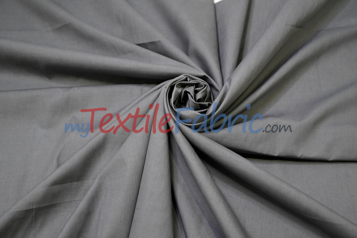 Polyester Cotton Broadcloth Fabric - Solid Colors, 58/60" Width (1 Yard)