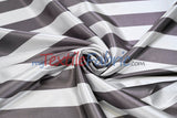 Stripe Satin Charmeuse Polyester Fabric - 2" Stripe, Multiple Colors, 58/60" Width (1 Yard)