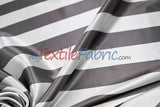 Stripe Satin Charmeuse Polyester Fabric - 2" Stripe, Multiple Colors, 58/60" Width (1 Yard)